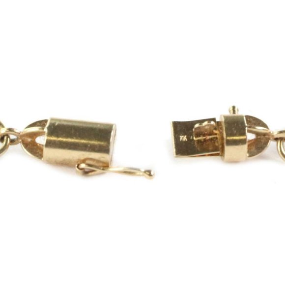 14k Gold Column Bar & Filigree Ball Motif Necklace - Picture 6 of 6